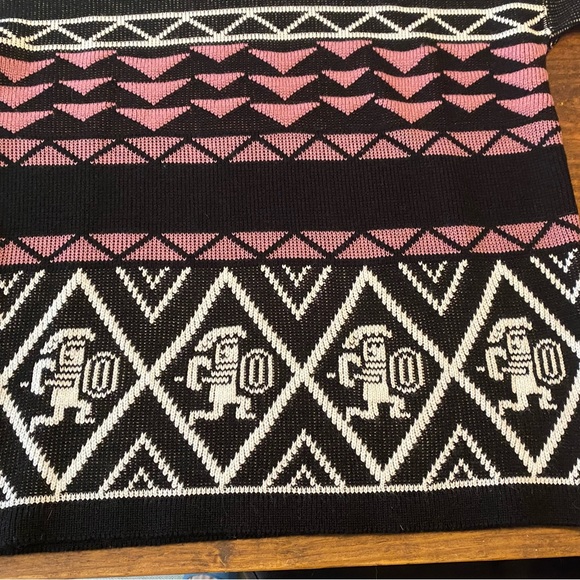 Vintage 80s 70s JC Louis Aztec Southwestern Boho Warm Cozy Sweater Rare Unique - Picture 3 of 15